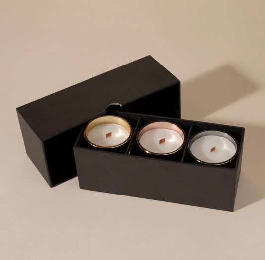 3 Candle FLIGHT Luxe Linen Box Set